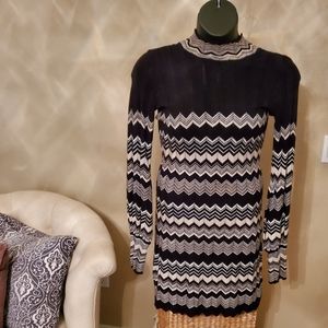 Chevron Pattern Sweater Dress
